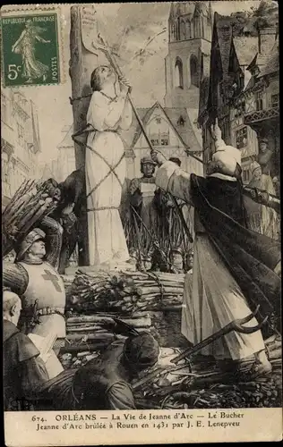 Ak Orléans Loiret, La Vie de Jeanne d'Arc, Hinrichtung