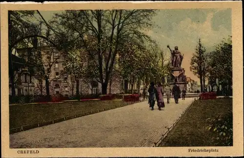 Ak Krefeld am Niederrhein, Friedrichsplatz mit Kriegerdenkmal