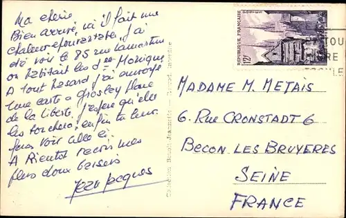 Ak Fort de France Martinique, Le Lycee Schoelcher vu de la mer, Küste, Stadtansicht, Meer