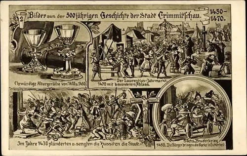 Ak Crimmitschau in Sachsen, Bilder aus der 500 jährigen Geschichte der Stadt, 1430-1470