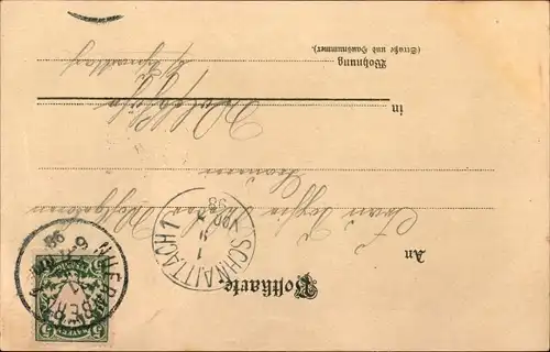 Litho Fürth in Mittelfranken Bayern, Straßenpartie, Gasthaus, Wasserfontaine