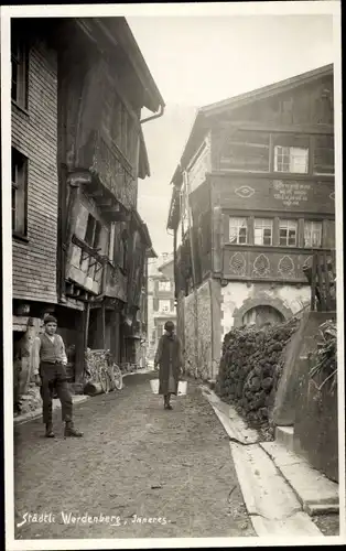 Foto Ak Werdenberg Kanton Sankt Gallen, Städtli, Straßenpartie