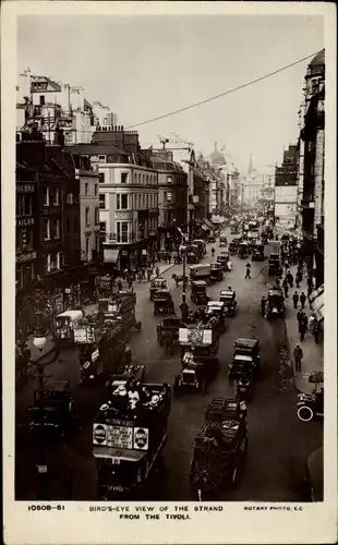 Ak London City England, The Strand, Bird's eye view from the Tivoli
