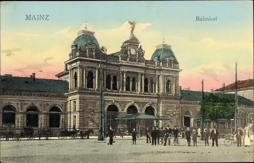 Ak Mainz am Rhein, Bahnhof