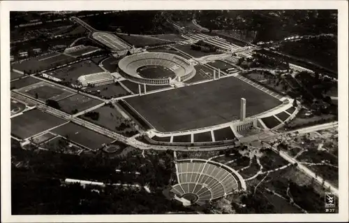 Ak Berlin Charlottenburg Westend, Reichssportfeld, Dietrich Eckardt Bühne, Fliegeraufnahme