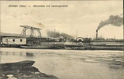 Ak Ahlden an der Aller, Allerbrücke, Landungsstelle