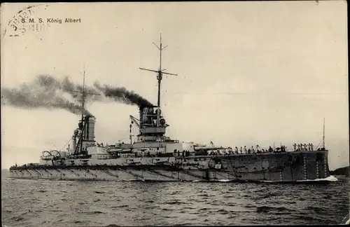 Ak Deutsches Kriegsschiff, SMS König Albert, Großlinienschiff