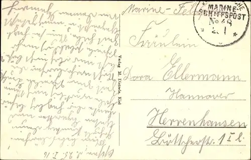 Ak Deutsches Kriegsschiff SMS Hannover, kaiserliche Marine