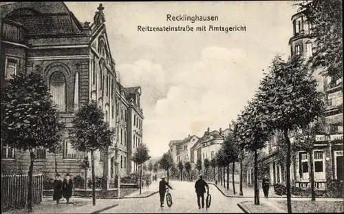 Ak Recklinghausen im Ruhrgebiet, Reitzensteinstraße, Amtsgericht