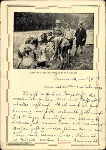 Ak Lübecker Jungschar Gruppe beim Abkochen, Lübecker CVJM