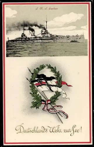 Ak Deutsches Kriegsschiff, SMS Goeben, Großer Kreuzer, Kaiserliche Marine