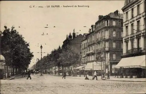 Ak Le Havre Seine Maritime, Boulevard de Strasbourg, Hotel Parisien, Restaurant