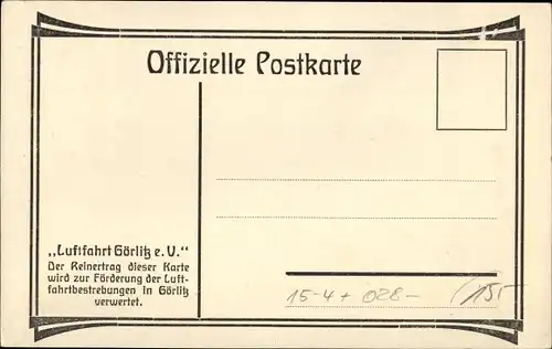 Künstler Ak Krafft, E., Görlitz in der Lausitz, Flugtage 9-10. August 1924, Flugzeug