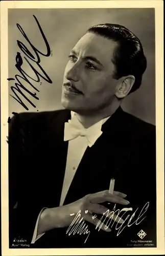 Ak Schauspieler Willy Birgel, Portrait, Autogramm, Zigarette