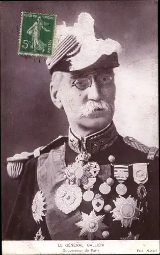 Ak Le General Gallieni, Gouverneur de Paris, Portrait, Uniform