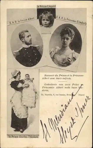 Ak Le Prince Albert, La Princesse Elisabeth, Le Prince Leopold, La Prince Charles Theodore