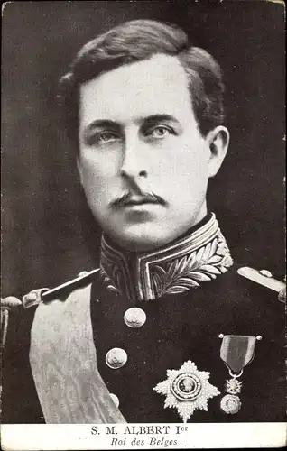 Ak König Albert I. von Belgien, Portrait