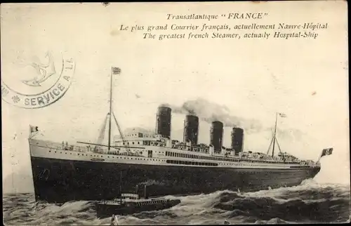 Ak Dampfer, Dampfschiff, Transatlantique France, CGT, French Line