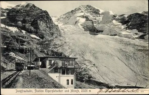 Ak Kanton Bern, Mönch, Jungfraubahn, Station Eigergletscher