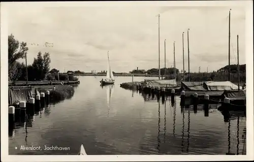 Ak Akersloot Nordholland, Jachthaven, Zeilboten