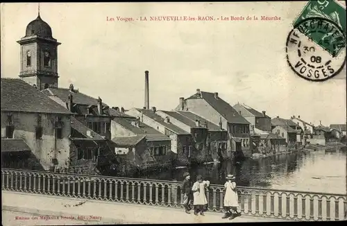 Ak La Neuveville les Raon Lothringen Vosges, Les Bords de la Meurthe
