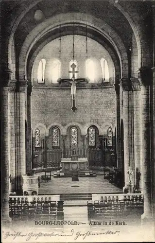 Ak Leopoldsburg Bourg Leopold Flandern Limburg, Kirche, Altaar in de Kerk, Altar, Innenansicht