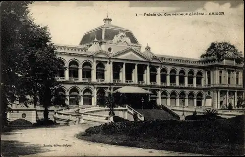 Ak Saigon Cochinchine Vietnam, Palais du Gouverneur general, Außenansicht