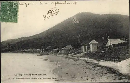 Ak Vung Tau Cap Saint Jacques Vietnam, La Plage, Strand, Strandhäuser, Berg