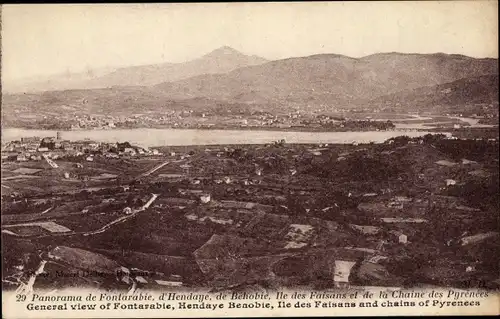 Ak Fuenterrabia Baskenland, Behobia, Hendaye, Ile des Faisans, Panorama