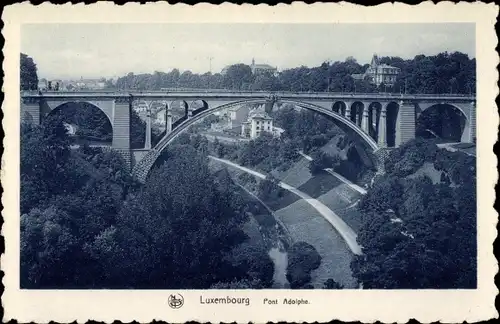 Ak Luxemburg Luxembourg, Pont Adolphe, Brücke