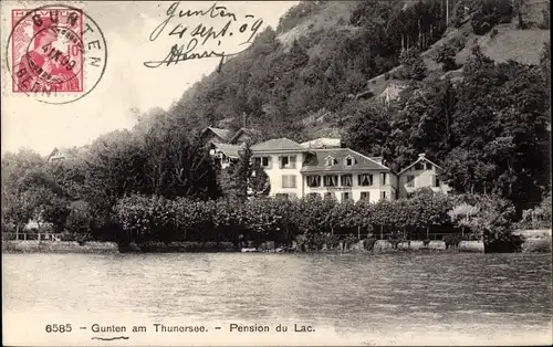 Ak Gunten am Thunersee Kanton Bern, Pension du Lac, Hotel am See