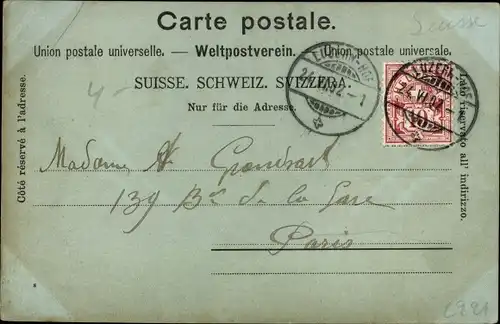 Mondschein Ak Luzern Stadt Schweiz, Hotel du Nord, Stadtansicht von oben