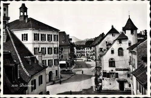 Ak Delsberg Delémont Kanton Jura,  Straßenansicht