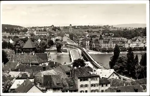 Ak Konstanz am Bodensee, Teilansicht mit Brücke