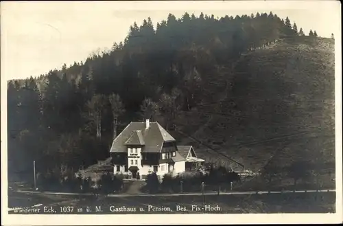 Ak Wieden im Schwarzwald, Wiedener Eck, Gasthaus und Pension