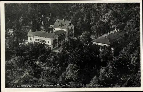Ak Gernrode Quedlinburg im Harz, Fliegeraufnahme, Sanatorium Dr.Facklam
