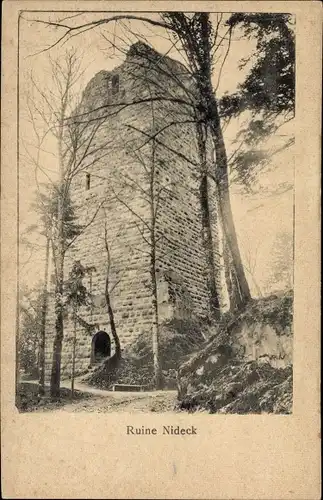 Ak Oberhaslach Elsass Bas Rhin, Ruine Nideck