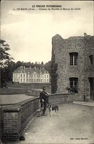 Ak Le Mage Orne, Chateau de Feuillet et Maison du Garde