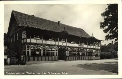 Ak Friedrichsbrunn Thale im Harz, Hotel Schwarzer Adler