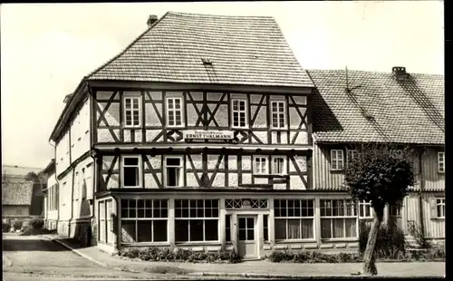 Ak Güntersberge Harzgerode am Harz, Jugendherberge Ernst Thälmann, Fachwerkhaus