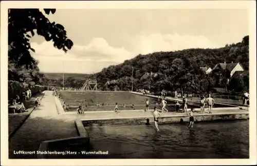 Ak Stecklenberg Thale im Harz, Wurmtalbad