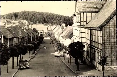 Ak Güntersberge Harzgerode am Harz, Straßenpartie, Wohnhäuser, Fachwerkhaus