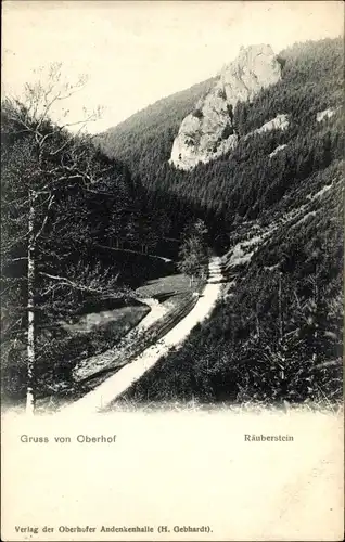 Ak Oberhof im Thüringer Wald, Räuberstein, Felsen