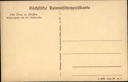 Ak Meißen an der Elbe, Dom zu Meißen, Wasserspeier des 3. Stockwerks