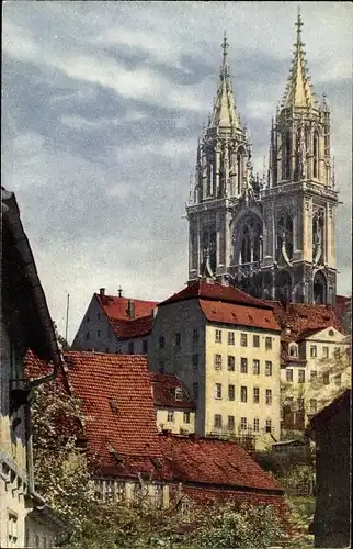 Ak Meißen in Sachsen, Blick auf die Westtürme des Doms