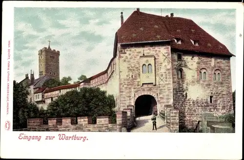 Ak Lutherstadt Eisenach in Thüringen, Wartburg, Eingang, Außenansicht