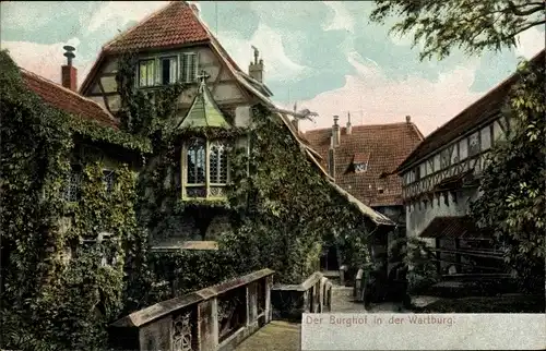 Ak Lutherstadt Eisenach in Thüringen, Wartburg, Burghof