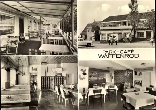 Ak Waffenrod Hinterrod Eisfeld in Thüringen, HO Gaststätte Park Café