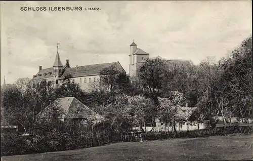 Ak Ilsenburg Harz, Blick zum Schloss Ilsenburg