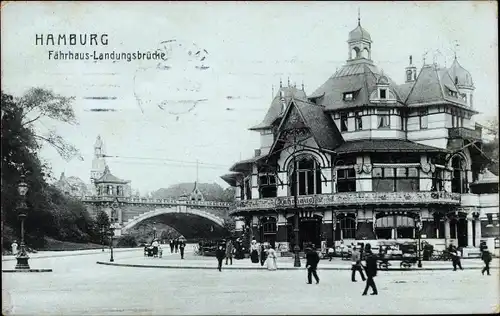 Ak Hamburg Mitte St. Pauli, Fährhaus, Landungsbrücke